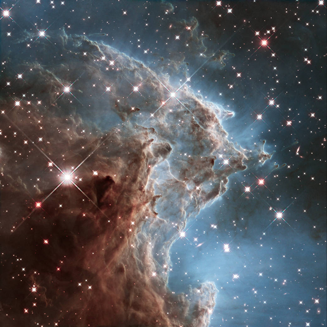 A Hubble Space Telescope image of the Monkeys Head nebula showing the gas and dust in the interstellar medium.