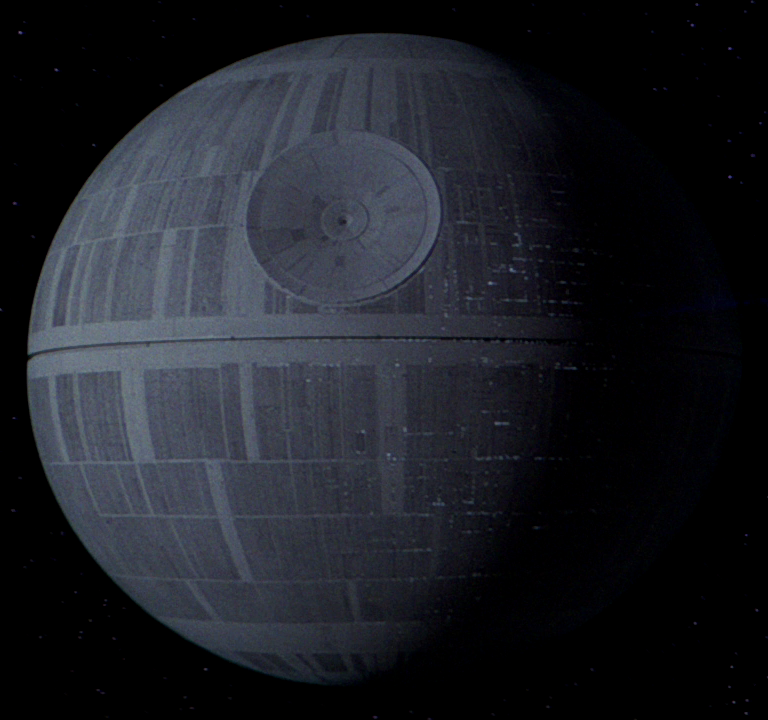 The Death Star as seen in Star Wars: A New Hope.