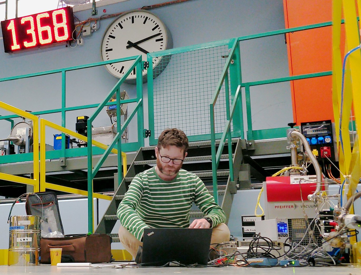 Andrew working in an experimental laboratory