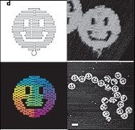 [Translate to English:] DNA Smiley face molecules made by Paul Rothemund. The image is a modified part of a larger graphic published in the article "Folding DNA to create nanoscale shapes and patterns" by Paul Rothemund, published in Nature in 2006.