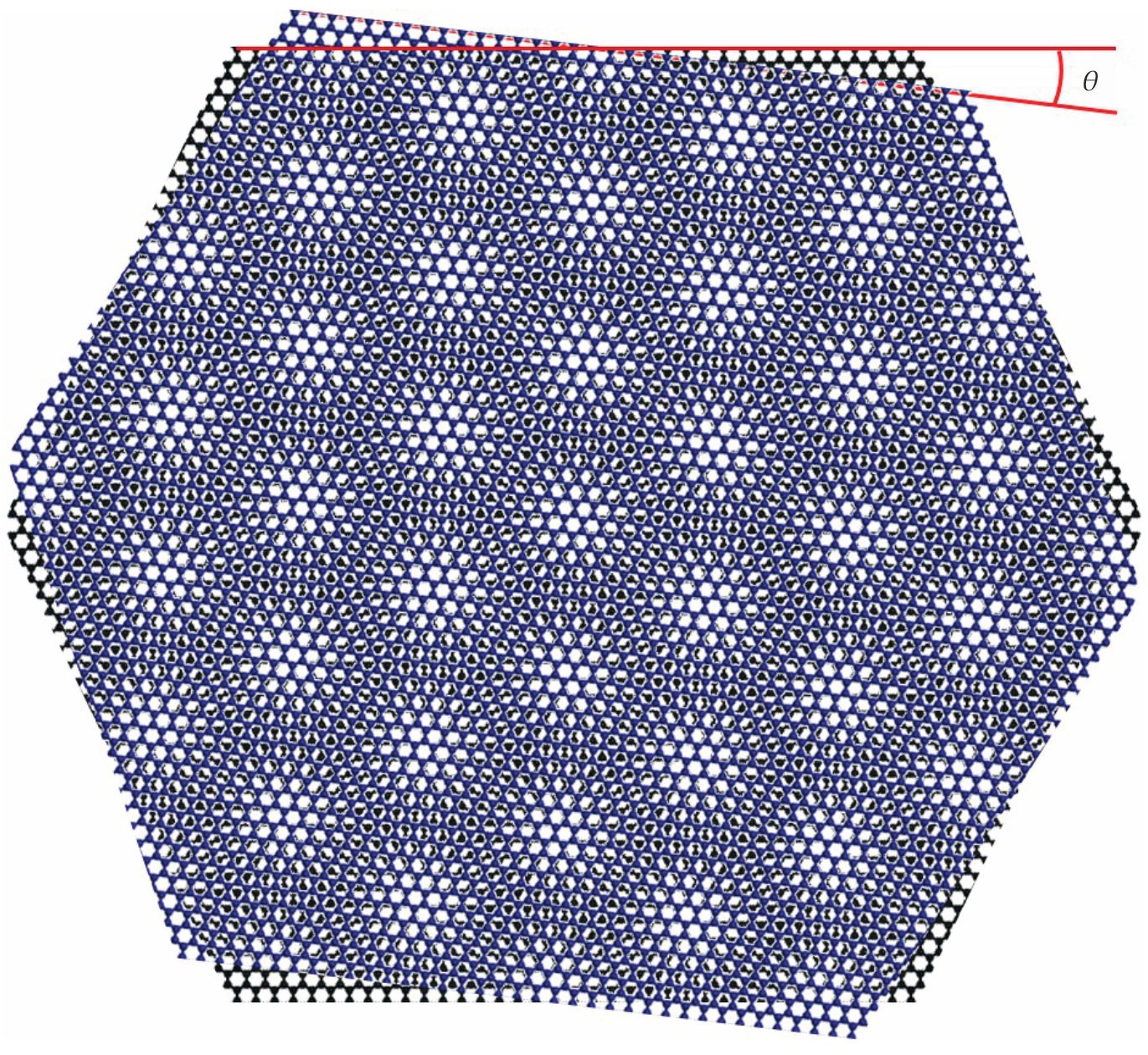 Twisted bilayer graphene, assembled from two layers of graphene with a relative twist.