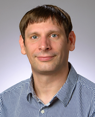Man in blue shirt