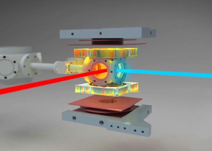 Mockup af den eksperimentelle opstilling til Alice Challenge. Foto: ScienceAtHome, AU.