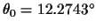 $\theta_0 = 12.2743^{\circ}$